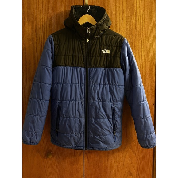 THE NORTH FACE Jacket Boys XXL Reversible Mount Chimborazo Fleece Blue Black - Picture 1 of 16